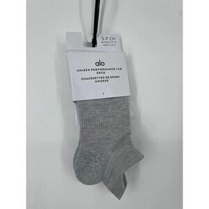 Alo Yoga Unisex Performance Tab Socks S Athletic Heather Grey Yoga Ankle